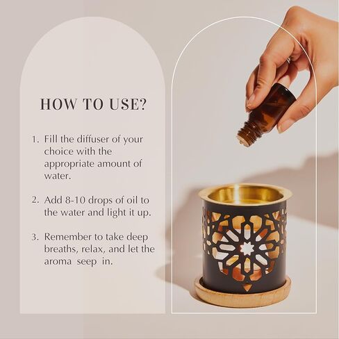 Dukhni Oud Essential Oil Diffuser Blend & Candle Burner | 6 x 10ml Arabic Oils with Diffuser| Relax with Home Aromatherapy, for Stress Relief, Massage & Candle Making, Islamic Gift in Saudi Arabia