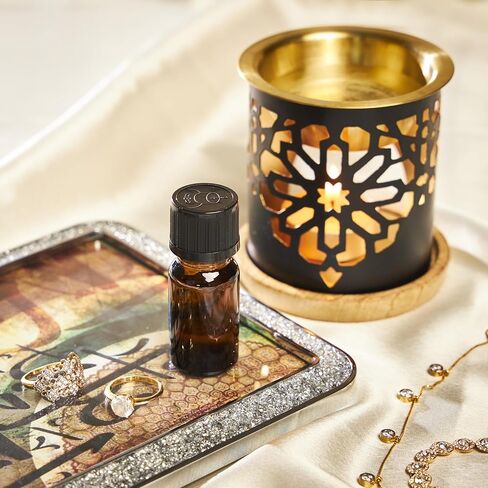 Dukhni Oud Essential Oil Diffuser Blend & Candle Burner | 6 x 10ml Arabic Oils with Diffuser| Relax with Home Aromatherapy, for Stress Relief, Massage & Candle Making, Islamic Gift in Saudi Arabia