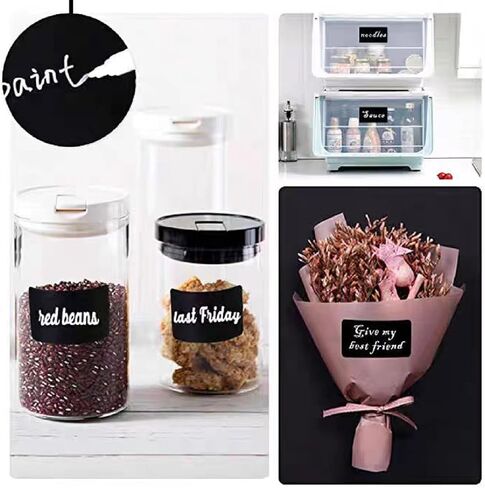 Chalkboard Labels 600 pcs Rectangular Color Coding Stickers 2.17 x 1.38 Inch Freezer BlackContainer Labels Stickers Waterproof Oil Resistant Easy Clean Leave No Residue Writable Not Blurry in Saudi Arabia