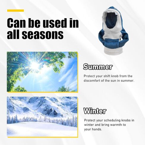 غطاء ناقل حركة تروس السيارة، غطاء رأس صغير أنيق لناقل حركة القرش، واقي سترة بمقبض ناقل الحركة للشتاء الدافئ المضحك (القرش الأسود) in Kuwait