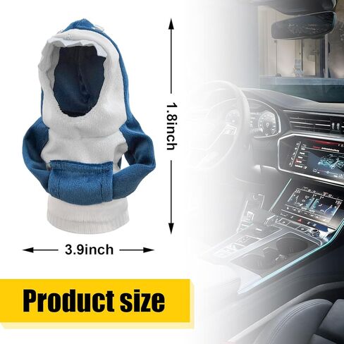 غطاء ناقل حركة تروس السيارة، غطاء رأس صغير أنيق لناقل حركة القرش، واقي سترة بمقبض ناقل الحركة للشتاء الدافئ المضحك (القرش الأسود) in Kuwait