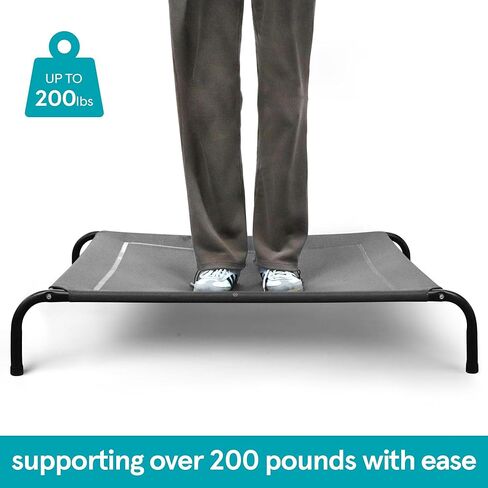 Cooling Elevated Dog Bed with Bolster- Waterproof and Washable Raised Pet Cot for Indoor & Outdoor Trave Use Comfortable Lifted Elevated Dog Bed Small and Large Dogs (Grey, 48" L x 38" W x 8" Th) in Kuwait