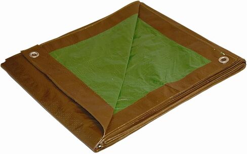 8x16 Multi-Purpose Brown/Green Medium Duty Dry Top Poly Tarp (8'x16') in Saudi Arabia