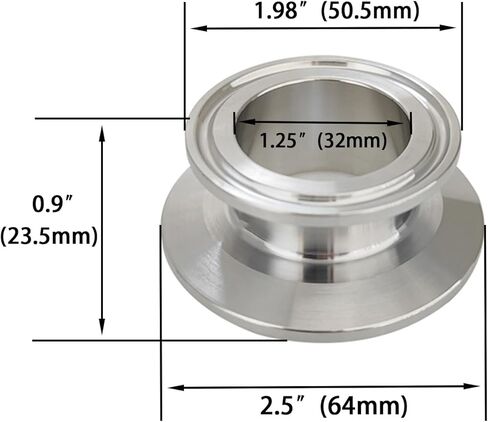 2 "× 1.5" ثلاثي المشبك الصحي متحدة المركز المخفض ثلاثي البرسيم الفولاذ المقاوم للصدأ 304 تركيب نهاية غطاء المخفض ، لا لحام in Kuwait