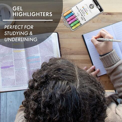 G.T. Luscombe Company, Inc. Bible Mild-Glider Gel Highlighter, Bible Study, No Bleed Solid, No Smearing or Fading, Long Lasting, Translucent Color Dry Marker, Mild Violet, Pack of 4 in Saudi Arabia