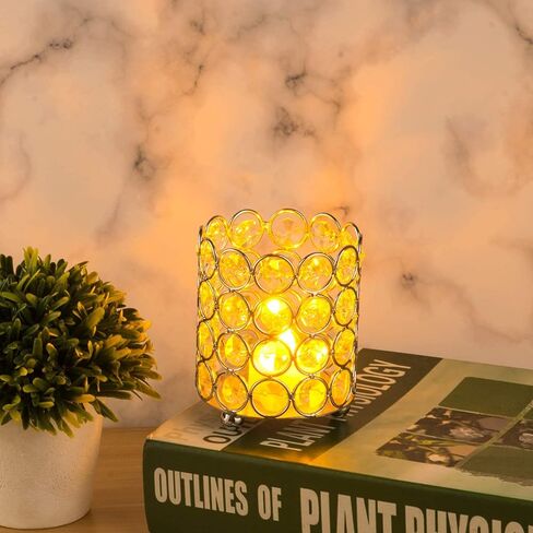 Feyarl كريستال فرشاة للمكياج حامل مشط حامل منظم شمعة حامل شمعة نذرية فانوس طاولة تسريحة الزفاف المنزل ديكو (فضي) in Kuwait