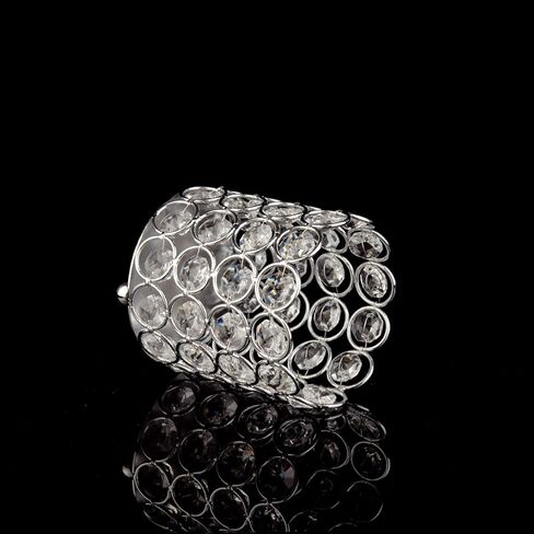 Feyarl كريستال فرشاة للمكياج حامل مشط حامل منظم شمعة حامل شمعة نذرية فانوس طاولة تسريحة الزفاف المنزل ديكو (فضي) in Kuwait