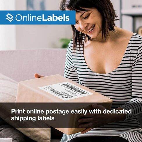 8.5 x 5.5 Half-Sheet Shipping Labels - Permanent, White Matte - for FBA, FedEx, UPS - Pack of 200 Labels, 100 Sheets - Inkjet/Laser Printers - Online Labels in Saudi Arabia