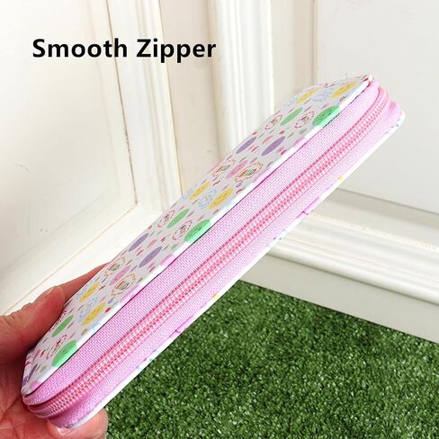 Kids Long Wallet for Little Girls Kids Long Wallet Cluth Zip Around Organizer Wallet PU Clutch Long Purse Cartoon Printed Wallet in Saudi Arabia