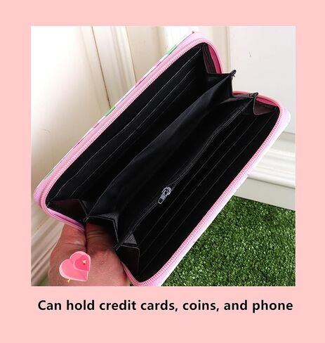Kids Long Wallet for Little Girls Kids Long Wallet Cluth Zip Around Organizer Wallet PU Clutch Long Purse Cartoon Printed Wallet in Saudi Arabia