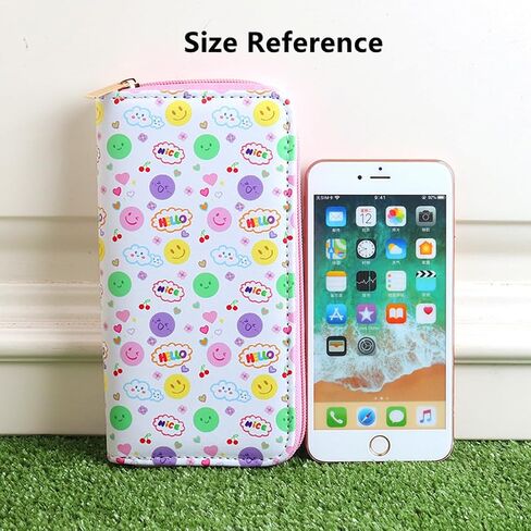 Kids Long Wallet for Little Girls Kids Long Wallet Cluth Zip Around Organizer Wallet PU Clutch Long Purse Cartoon Printed Wallet in Saudi Arabia
