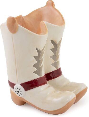 Boston International Wax Melt Warmer Ceramic Tealight Tart Burner, 5.5" Tall, Cowboy Boots in Saudi Arabia