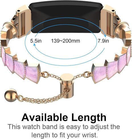 Wongeto Compatible with Fitbit Inspire 2 Bands/Inspire HR Bands for Women Girls, Slim Dressy Metal Bracelet Replacement Straps for Fitbit Inspire 2 / Inspire HR Smart Watch in Saudi Arabia