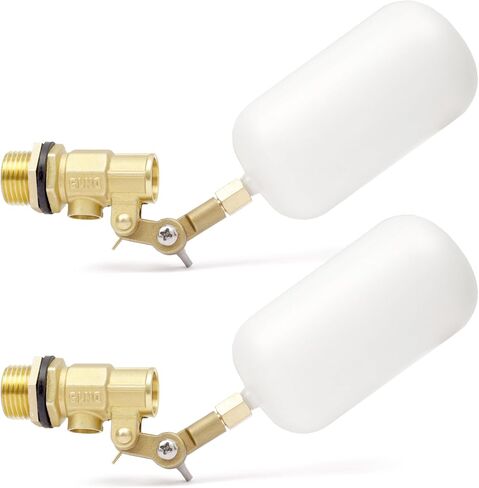 2 حزمة صمام تعويم 1/2 بوصة، صمام كروي بلاستيكي مستقر للمياه العائمة مع صمام نحاسي وذراع قابل للتعديل ملء تلقائي للنوافير وأحواض السمك وحوض المياه وبرك خزان المياه in Kuwait