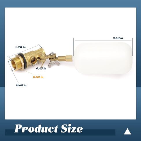 2 حزمة صمام تعويم 1/2 بوصة، صمام كروي بلاستيكي مستقر للمياه العائمة مع صمام نحاسي وذراع قابل للتعديل ملء تلقائي للنوافير وأحواض السمك وحوض المياه وبرك خزان المياه in Kuwait