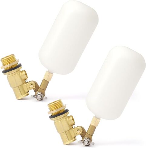 2 حزمة صمام تعويم 1/2 بوصة، صمام كروي بلاستيكي مستقر للمياه العائمة مع صمام نحاسي وذراع قابل للتعديل ملء تلقائي للنوافير وأحواض السمك وحوض المياه وبرك خزان المياه in Kuwait