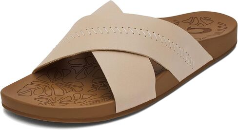 OLUKAI Kipe'a Heu Women's Sandal Slippers, Soft & Comfortable Shearling-Wrapped Straps, Durable RUbber Outsoles for All-Day Wear, Causal & Cute Everyday Style in Kuwait
