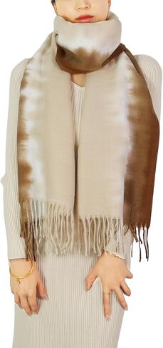 وشاح أنيق للسيدات من Wander Agio شال طويل أوشحة دافئة كبيرة مطبوعة بألوان متدرجة ومتباينة in Kuwait