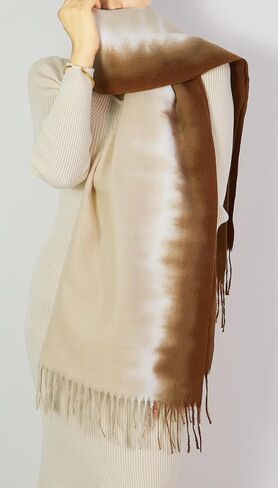 وشاح أنيق للسيدات من Wander Agio شال طويل أوشحة دافئة كبيرة مطبوعة بألوان متدرجة ومتباينة in Kuwait