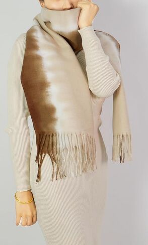 وشاح أنيق للسيدات من Wander Agio شال طويل أوشحة دافئة كبيرة مطبوعة بألوان متدرجة ومتباينة in Kuwait