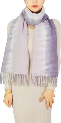 Wander Agio Womens Fashion Scarf Long Shawl Large Warm Scarves Printing Tie-dye Gradient Contrast Colours in Saudi Arabia