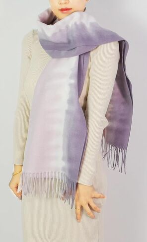 Wander Agio Womens Fashion Scarf Long Shawl Large Warm Scarves Printing Tie-dye Gradient Contrast Colours in Saudi Arabia