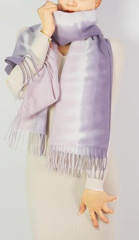 Wander Agio Womens Fashion Scarf Long Shawl Large Warm Scarves Printing Tie-dye Gradient Contrast Colours in Saudi Arabia