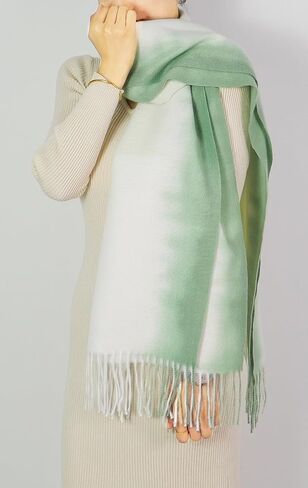 Wander Agio Womens Fashion Scarf Long Shawl Large Warm Scarves Printing Tie-dye Gradient Contrast Colours in Saudi Arabia