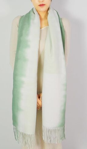 Wander Agio Womens Fashion Scarf Long Shawl Large Warm Scarves Printing Tie-dye Gradient Contrast Colours in Saudi Arabia