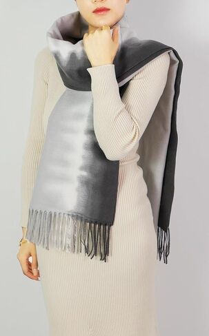 Wander Agio Womens Fashion Scarf Long Shawl Large Warm Scarves Printing Tie-dye Gradient Contrast Colours in Saudi Arabia