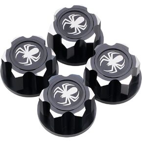 4PCS CNC Aluminum 17mm Hex Wheel Nuts Dustproof Anti-Skid Mount Cap Compatible with 1/10 1/8 Scale Traxxas Maxx/E-Revo/E-Maxx/Summit Monster Truck (Black)
