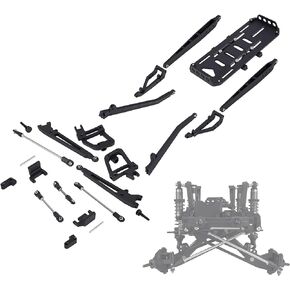 AMK SCX10 I II Axles Upgrades Kit, Twin I-Beam 2WD Pre-Runner Aluminum Suspension Conversion Kit for 1/10 RC Crawler Axial SCX10 I II 90046 90047 Axles Upgrades (Black)