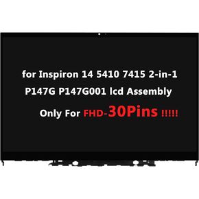 Replacement for Dell Inspiron 14 5410 7415 2-in-1 P147G P147G001 14.0" FHD LCD Display Touch Screen Digitizer Assembly Bezel Touch Control Board (Only for 30Pin) Black