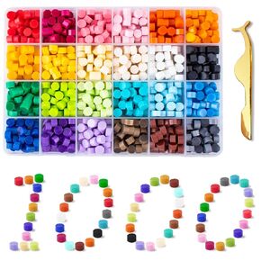1000 قطعة من خرز الشمع لمجموعة ختم ختم الشمع. 24 لونًا من خرزات الشمع الختم. مجموعات ختم الشمع لطوابع الحرف اليدوية وأدوات القرطاسية وشمع الختم ومشاريع الشمع ومجموعات ختم الشمع in Kuwait
