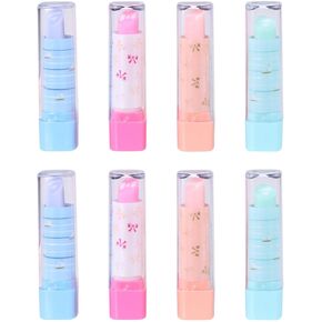 Operitacx 10pcs Pencil Erasers Lipstick Eraser Creative Cute Eraser Lipstick Shape Eraser Novelty Eraser for Woman Girl Student Teacher Cute Stationery (Random Color)