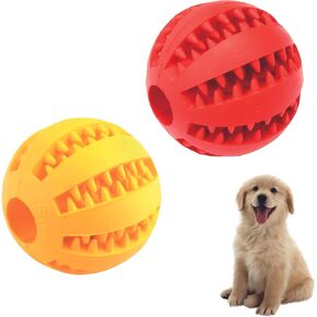 Dog Ball Toys and Interactive Puzzle Toys 2 Pack, Durable Puppy Teething Toys and Dog Chew Toys for Small Medium Large Dog Puppy Toys for Treat Dispensing and Brain Stimulating