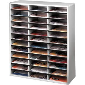 Fellowes Literature Organizer, 36 Compartment, Letter Size, Dove Gray (25061)