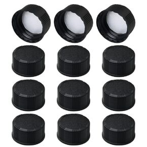 12pcs Phenolic Resin Cover 28 Threads 28mm Black Poly Seal Screw Caps for Daily Chemicals, Food, Cosmetics Bottles