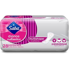 Saba Diarios Multiestilo Multishape Pantiliners, Ultra-Discreet, 168 Count
