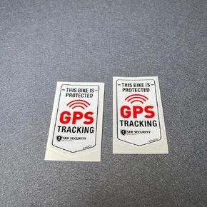 2PCS Car Stickers Warning GPS Tracker Alarm Bike Protected Motorbike Bumper 7x4cm (C)