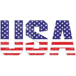 American Flag Decal 5.75x2.7 inches - Made in The USA - Vinyl Lettering, Patriotic Flag Sticker for Cars, Trucks, Windows, Vehicles - U.S.A.