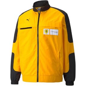PUMA Mens Ferrari Race Statement Woven Jacket Casual Athletic Outerwear Casual Pockets - Yellow - Size L