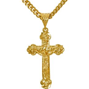 LIFETIME JEWELRY Crucifix Cross Necklaces for Women & Men 24k Real Gold Plated