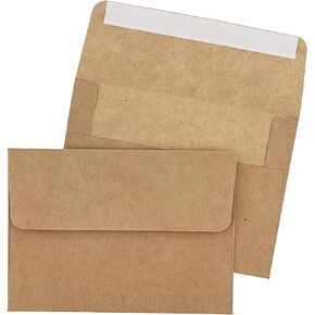 Juvale 100 Pack Printable A7 Brown Envelopes for 5x7 Cards, Wedding Invitations, Birthday, Graduation, Self-Adhesive Flap for Mailing (5.25 x 7.25 In)
