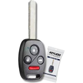 4-Button Keyless Entry Remote Key Fob Replacement, compatible with 2008-2012 Honda Accord, 2009-2015 Honda Pilot, KR55WK49308