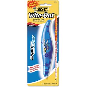 BIC WOELP11 Wite-Out Exact Liner Correction Tape, Non-Refillable, Blue, 1/5-Inch x 236-Inch