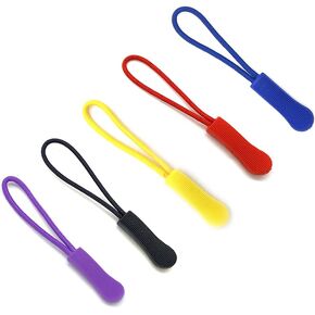 100 Pcs Colorful Zipper Pulls Zipper Extension Pulls for Clothes，Backpacks, Luggage，Cases, Jackets, Tents(5 Colors)