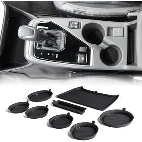 Auovo Cup Holder Inserts Liners Compatible with Subaru Crosstrek 2024 2025 Impreza Accessories Car Custom Silicone Cup Holder Mat Pad 8PCS (Black Trim)