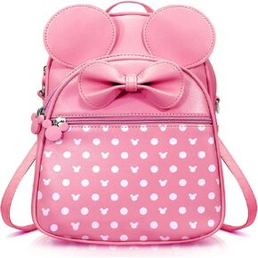 Voikukka Black Mini Backpack for Girls Small Backpack Purse Leather Cute Kids Travel Backpacks Gift Mouse backpack for Little Girls Childrens Backpack Toddler Girl Backpacks in Kuwait
