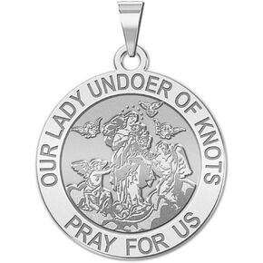 PicturesOnGold.com Our Lady Undoer of Knots Religious Medal, Available in 2/3 Inch, 3/4 Inch, or 1 Inch, Sterling Silver, 14K Yellow Gold, 14K White Gold